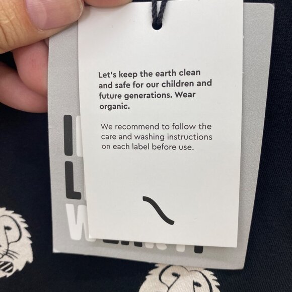 Carlijnq Lions Head Black Organic Cotton Bodysuit Infant Baby size 3-6 Month NEW - Picture 7 of 10